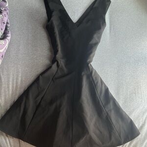 MNG Black V-Neck Mini Dress